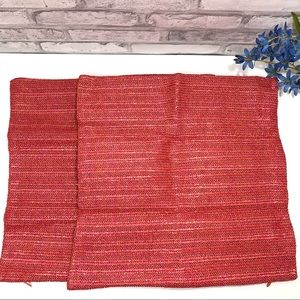 Set 2 CaliTime Red Boho Striped Throw Pillow Cover